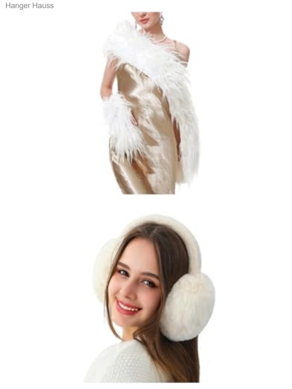 Faux Fur Shawl Collar & Foldable Earmuffs 2pc Winter Set